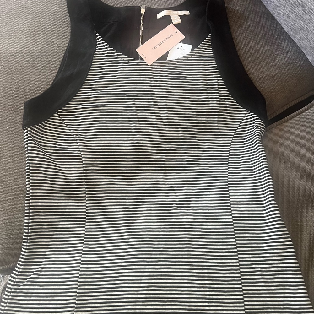 Banana Republic Black and White Striped Tank Top